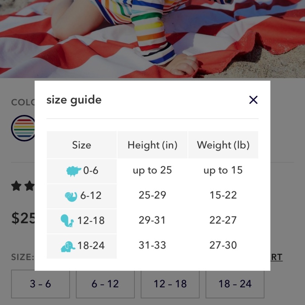 Primary Rainbow Rashguard 6-12mth - Picture 2 of 2
